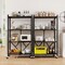 4-Tier Black Fold-able Storage Shelf Collapsible Storage Rack with Lockable Wheels